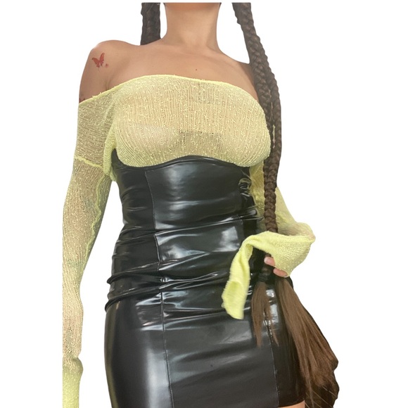 unique black faux leather corset dress - Picture 2 of 5